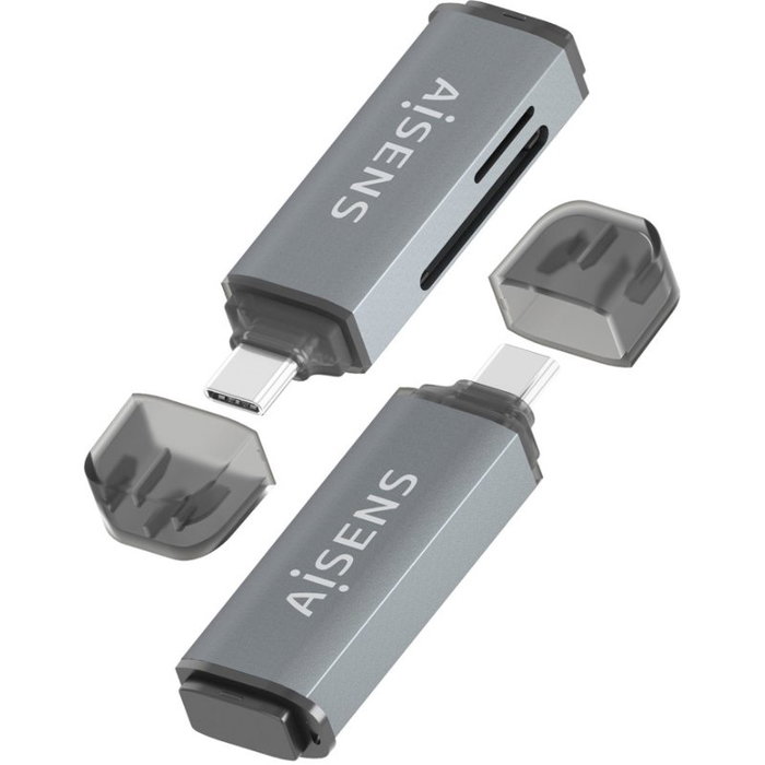 AISENS Lector de tarjetas ASCR-2C10-GR USB-C Gris
